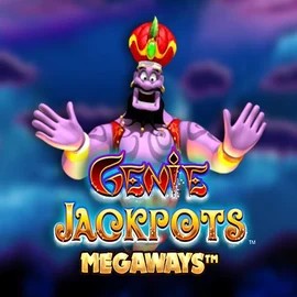 Genie Jackpots Megaways slot logo by Blueprint Gaming at Pelikaani Casino